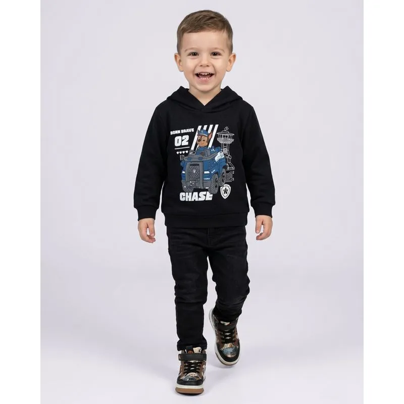 Blusão Moletom Bebê Algodão Chase Patrulha Canina Preto 3