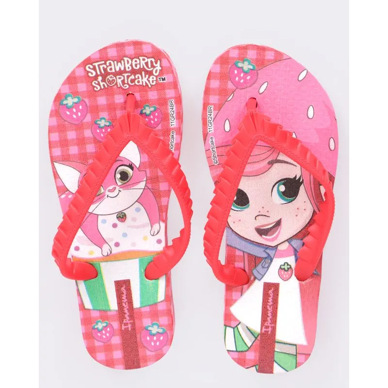 Chinelo Ipanema Infantil Estampa Moranguinho Vermelho 25/26
