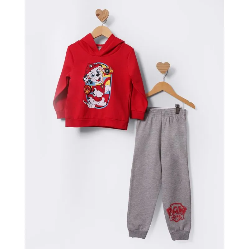 Conjunto Moletom Bebê Patrulha Canina Marshall Vermelho 1