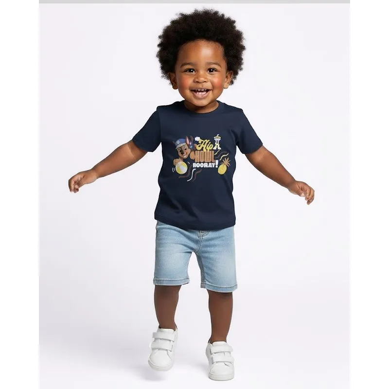 Camiseta Bebê Algodão Patrulha Canina Chase Marinho 1