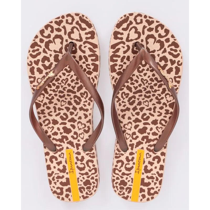 Chinelo Ipanema Feminino Animal Print Bege 36