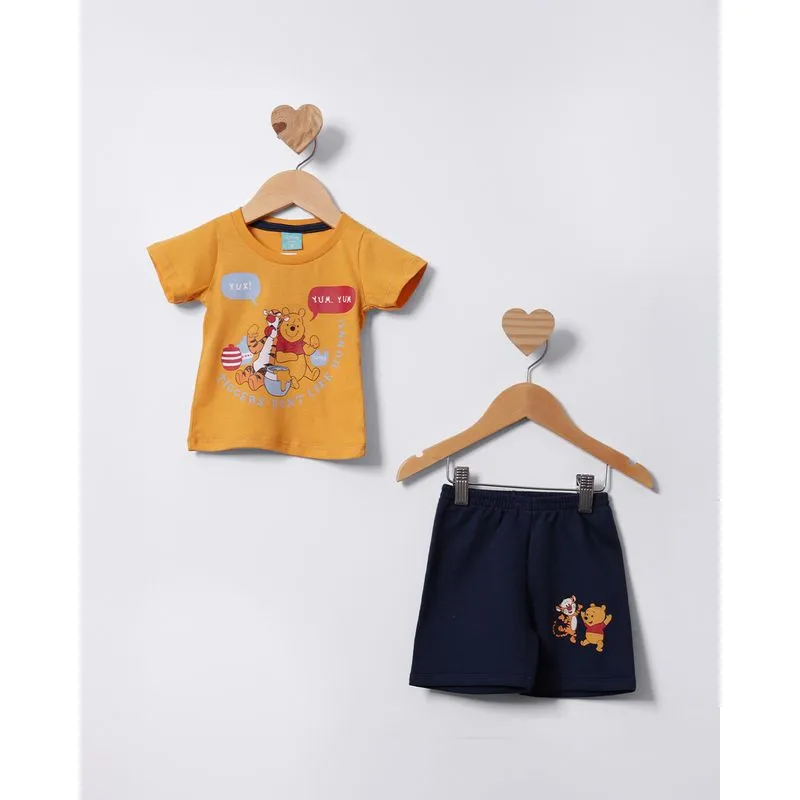Conjunto Bebê Curto Disney Tigrão Ursinho Pooh Mostarda M