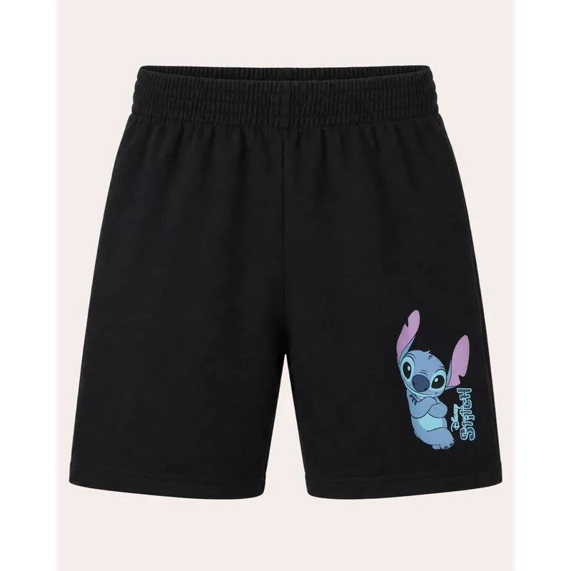 Bermuda Bebê Moletinho Disney Stitch Preta 1