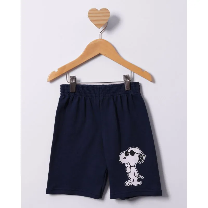 Bermuda Bebê Moletinho Reta Peanuts Snoopy Marinho 1