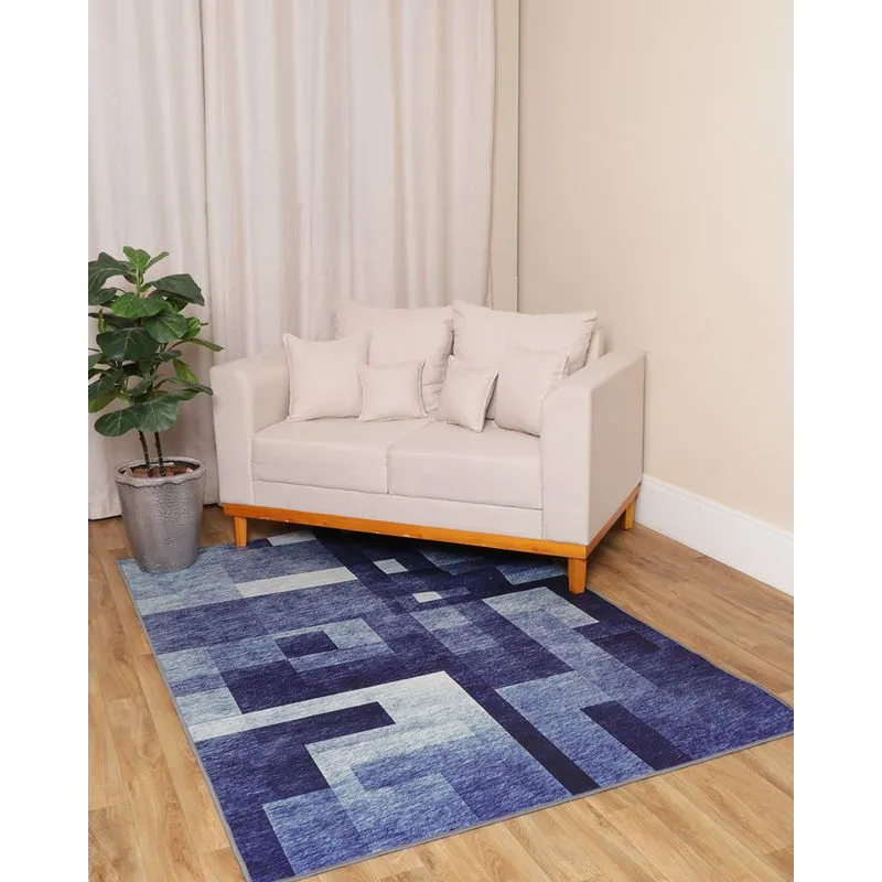 Tapete Crystal Velvet Camesa 140cm X 200cm Estampado Azul UN