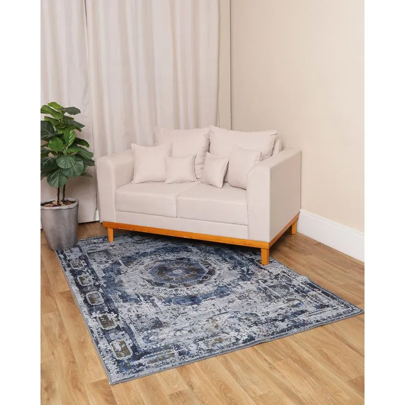 Tapete Crystal Velvet Camesa 140cm x 200cm Estampado Azul UN