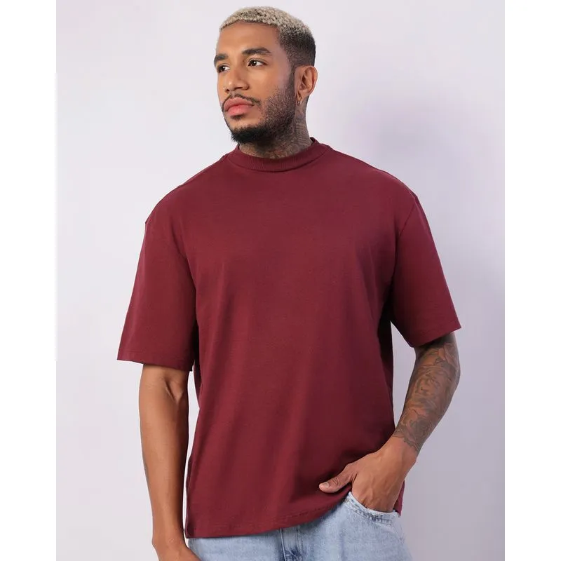 Camiseta Masculina Manga Curta Básica Vinho GG