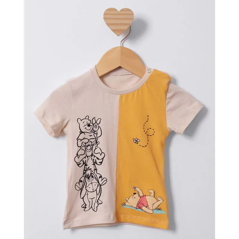 Camiseta Bebê Manga Curta Disney Ursinho Pooh Off White M