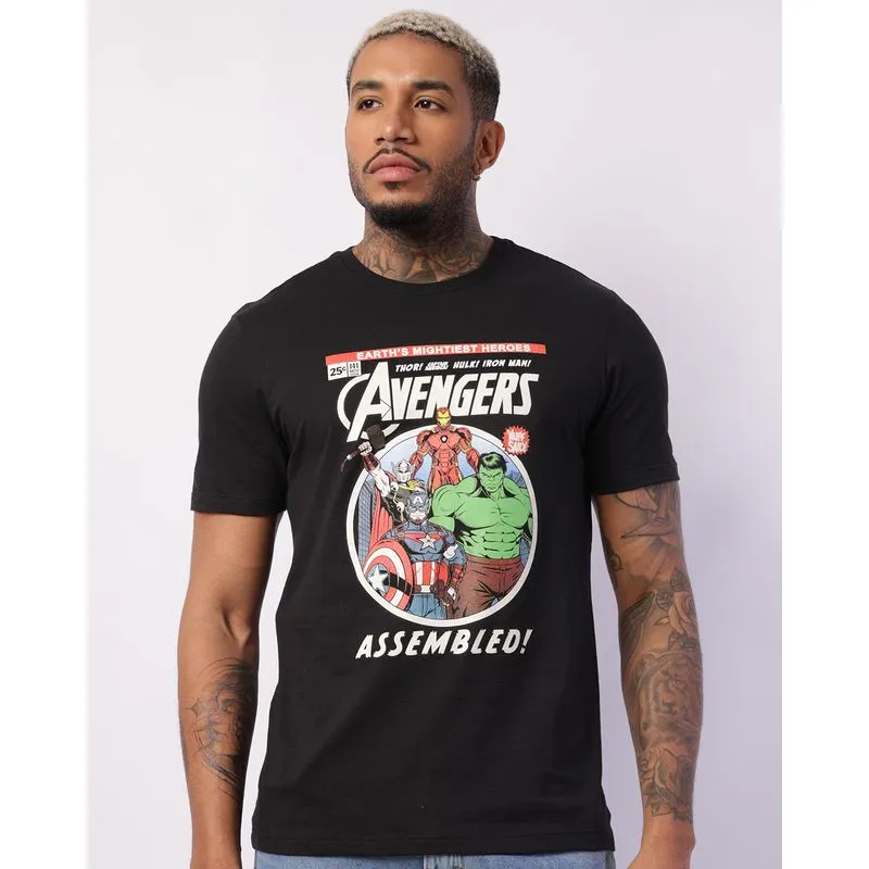 Camiseta Masculina Marvel Os Vingadores Manga Curta Preta P