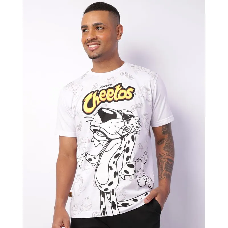 Camiseta Masculina Manga Curta Gangster Cheetos Branca M