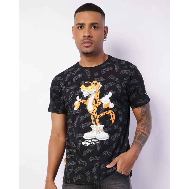 Camiseta Masculina Manga Curta Gangster Cheetos Preta M