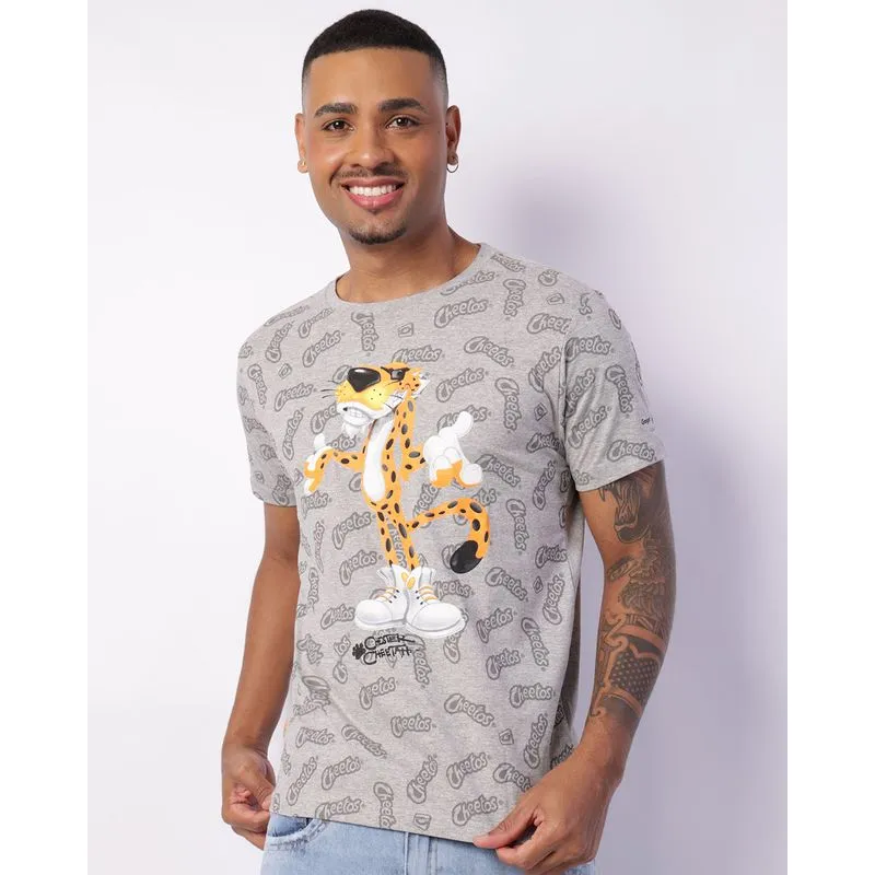 Camiseta Masculina Gangster Cheetos Manga Curta Cinza G