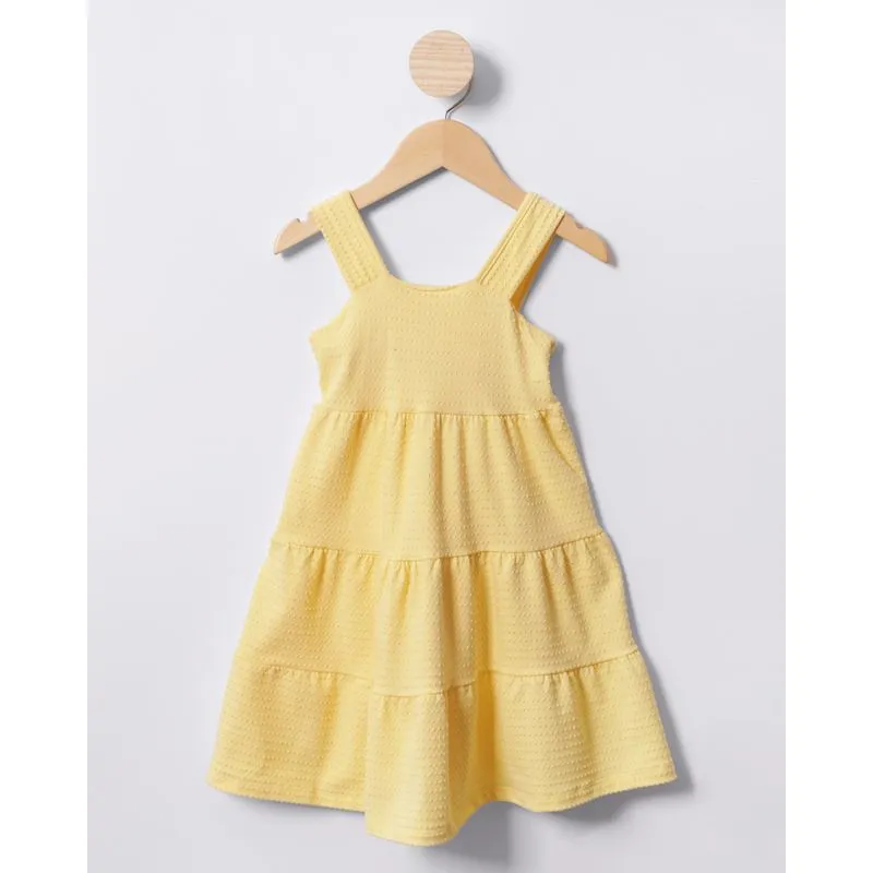 Vestido Bebê Curto Texturizado Três Marias Amarelo 2