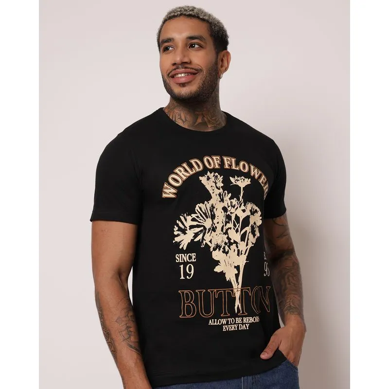 Camiseta Masculina Algodão com Estampa Preta M