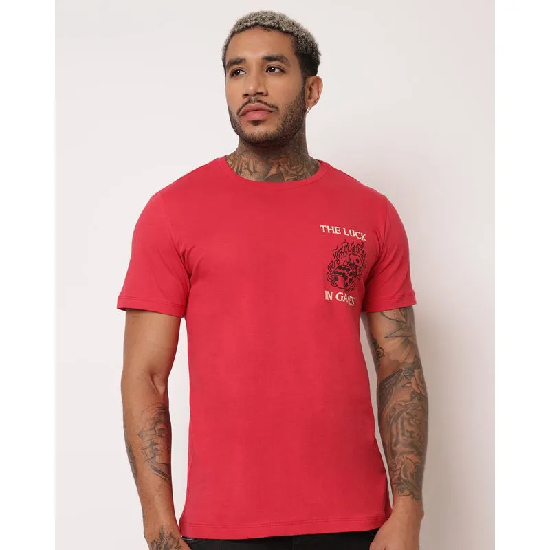 Camiseta Masculina Algodão Estampa Vermelha G