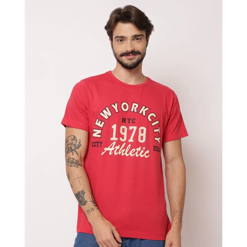 Camiseta Masculina Estampada New York City Vermelha G