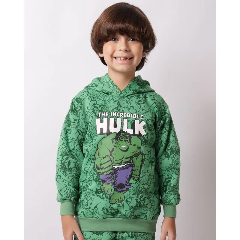 Blusão Moletom Infantil Marvel Hulk Estampada com Capuz Verde 4