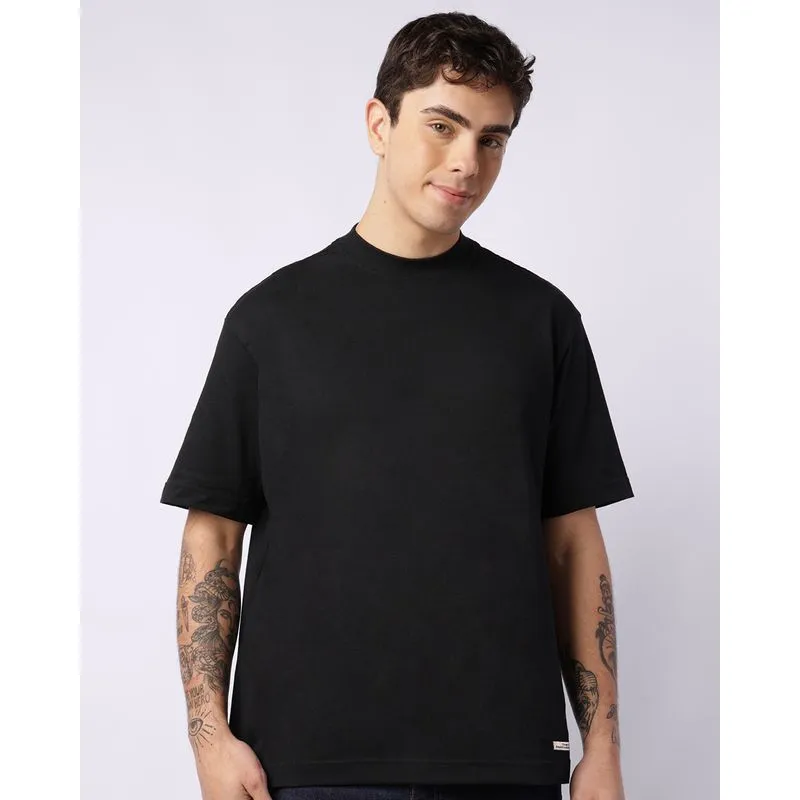 Camiseta Masculina Algodão Box Básica Preta G