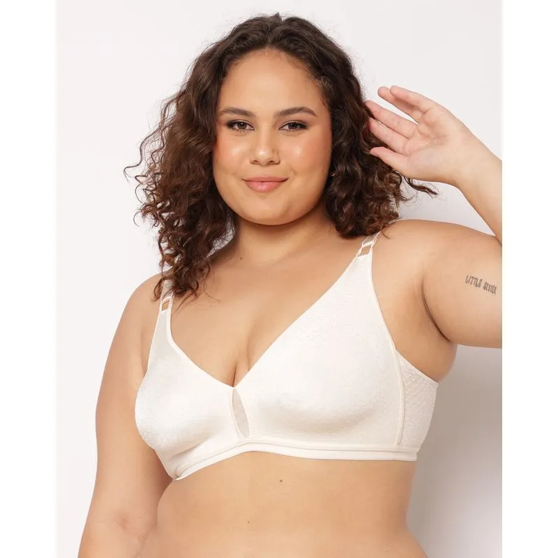 Sutiã Plus Size Feminino DeMillus Texturizado com Base Off White 50