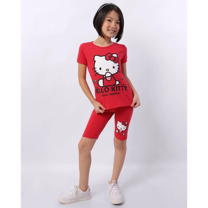 Conjunto Infantil Curto Hello Kitty Vermelho 4