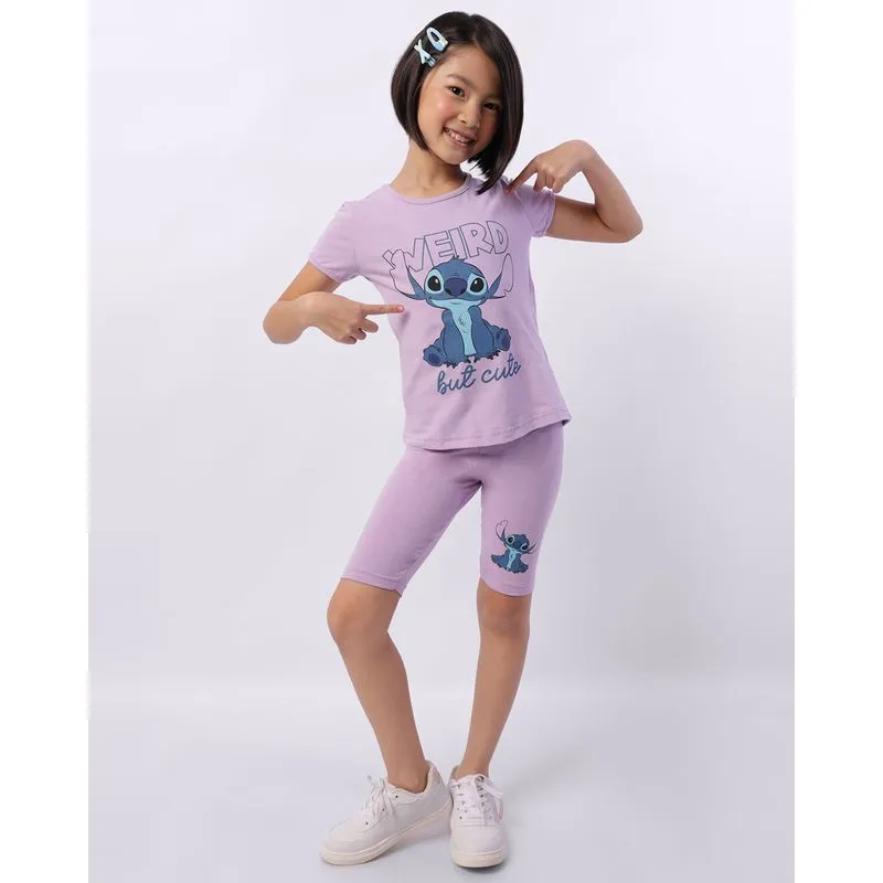 Conjunto Infantil Curto Disney Stitch Lilás 6