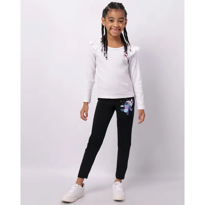 Calça Legging Infantil Disney Stitch Preta 4
