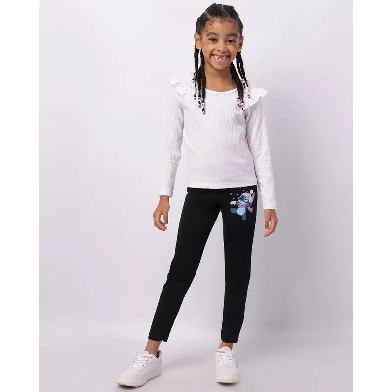 Calça Legging Infantil Disney Stitch Preta 8
