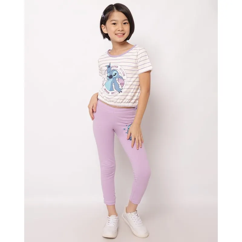 Calça Legging Infantil Disney Stitch Lilás 8