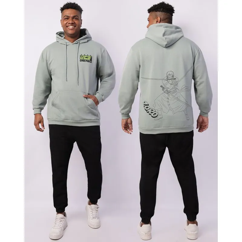 Blusão Moletom Plus Size Masculino Anime One Piece Verde G2