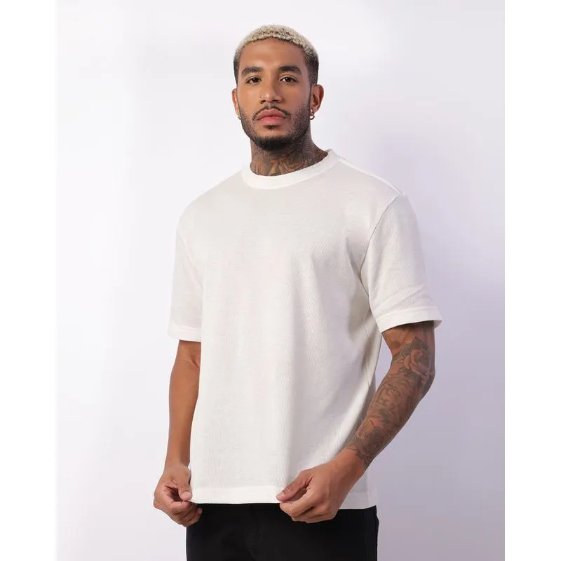 Camiseta MasculinaTexturizada Básica Off White P