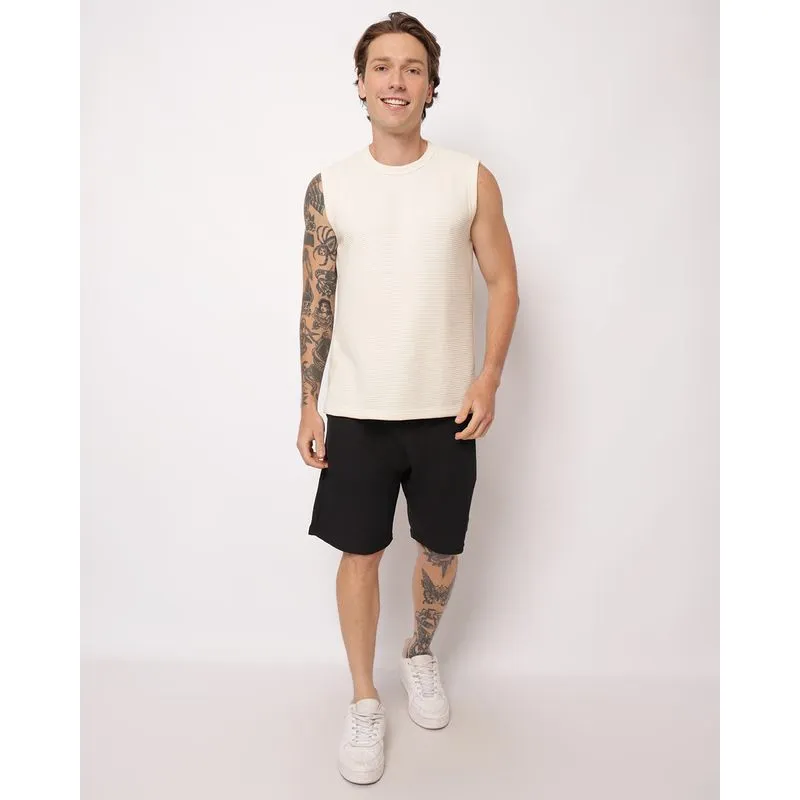 Bermuda Masculina Reta Texturizada com Bolso Preta M