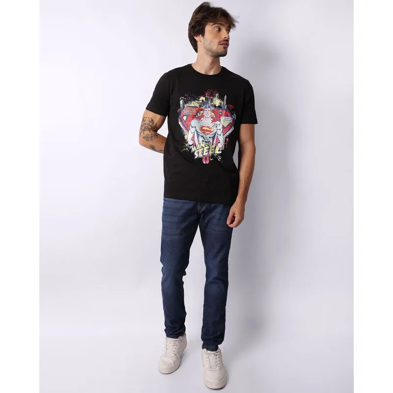 Calça Jeans Masculina Slim com Bolsos Azul 48