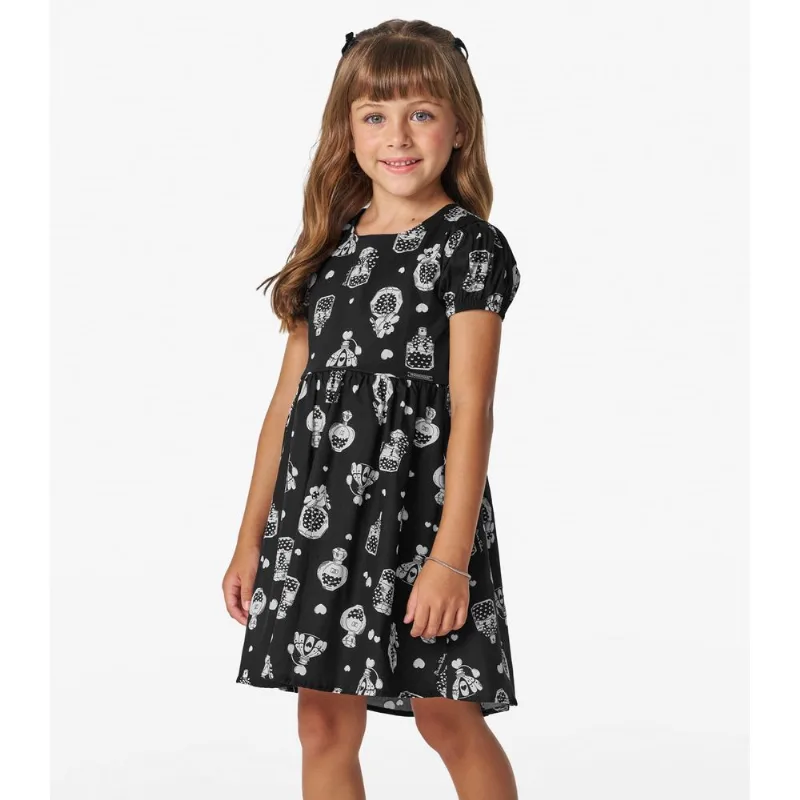 Vestido Infantil Trick Nick Preto 10