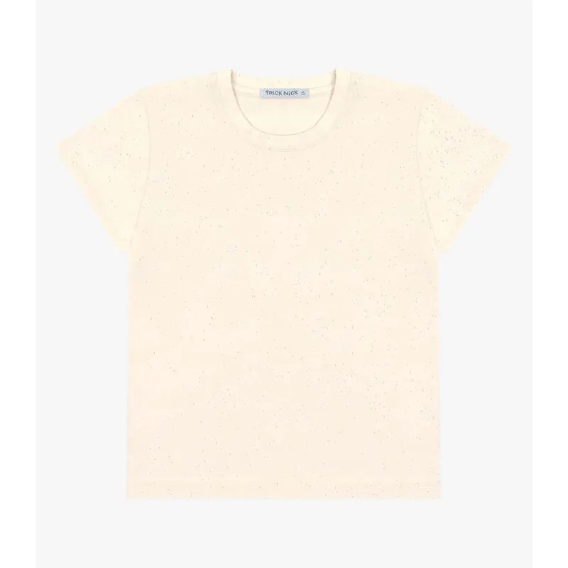 Blusa Infantil Feminina Com Glitter Trick Nick Bege 4