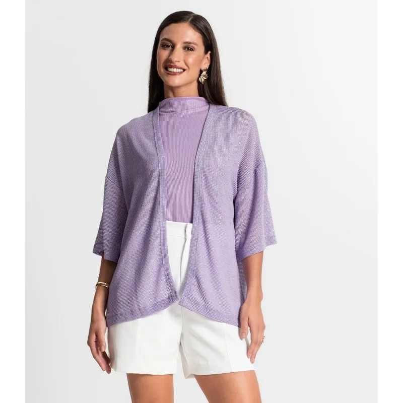 Kimono Feminino Com Brilho Rovitex Roxo GG