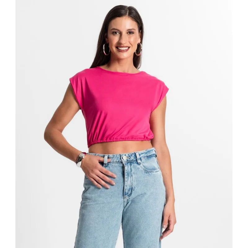 Blusa Feminina Manga Curta Rovitex Rosa G
