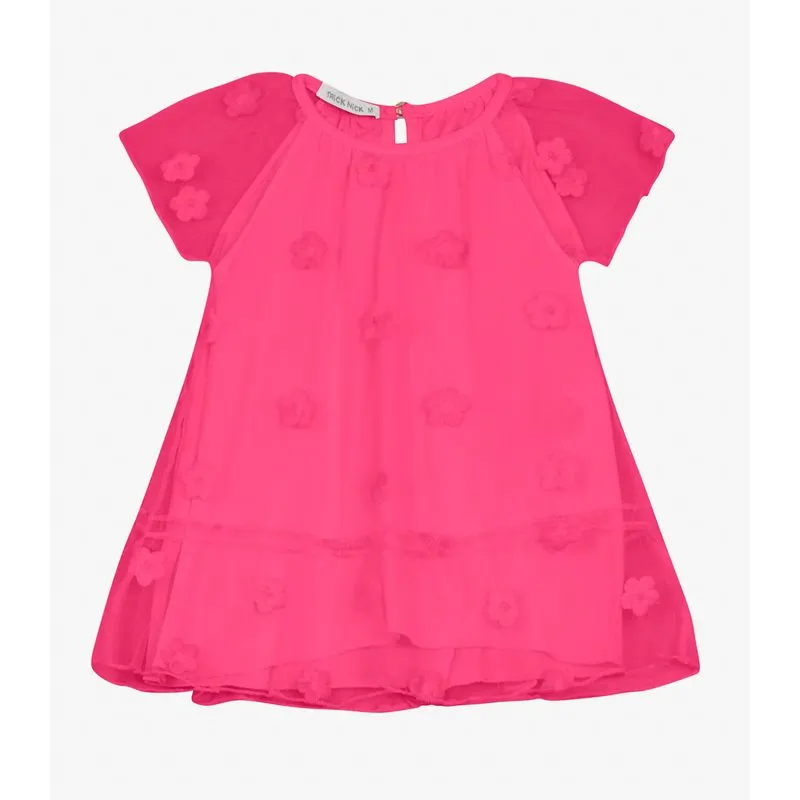 Vestido Infantil Com Babados Trick Nick Rosa 2