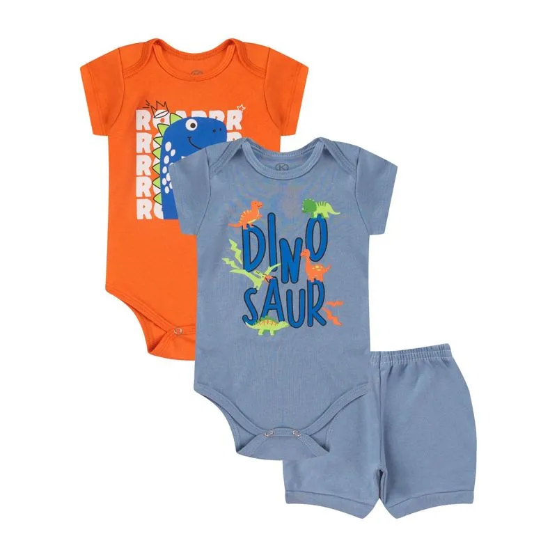 Kit Body Infantil Curto 3 Peças Kappes Laranja M