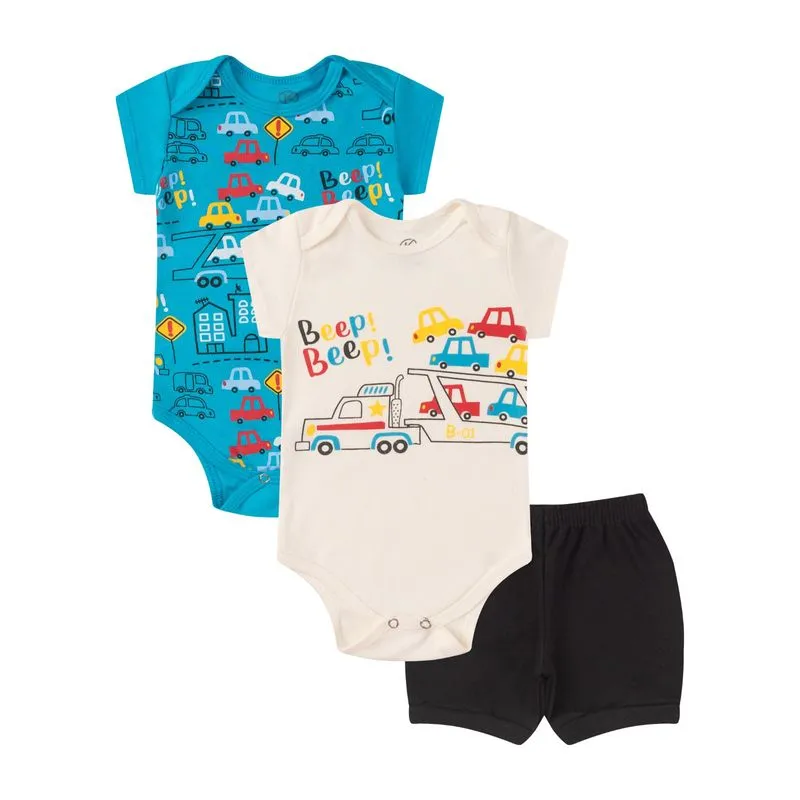 Kit Body Infantil Curto 3 Peças Kappes Azul M