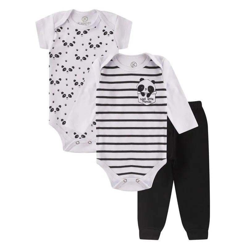 Kit Body Infantil Longo 3 Peças Kappes Branco G