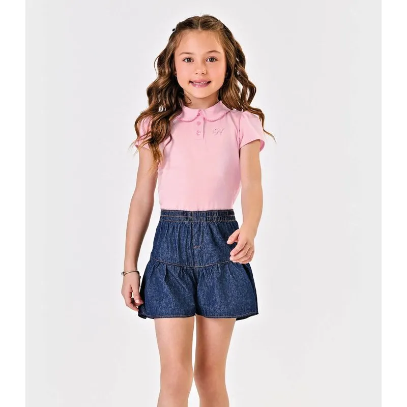 Shorts Menina Jeans Trick Nick Azul 8