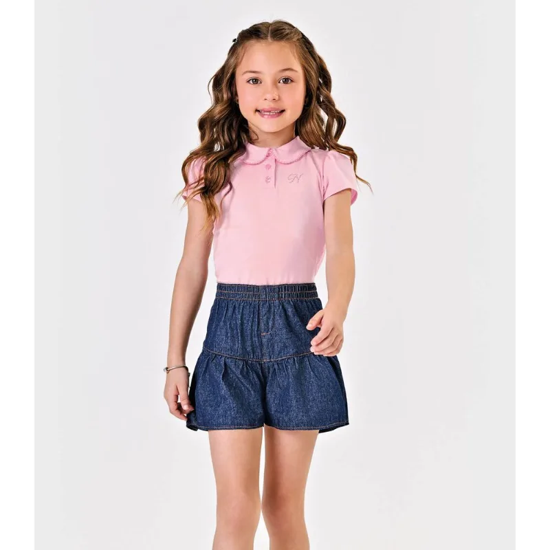 Shorts Menina Jeans Trick Nick Azul 2