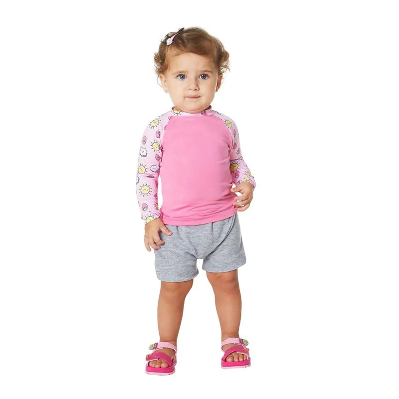 Camiseta Infantil Menina Com Proteção Uv Viston Rosa G