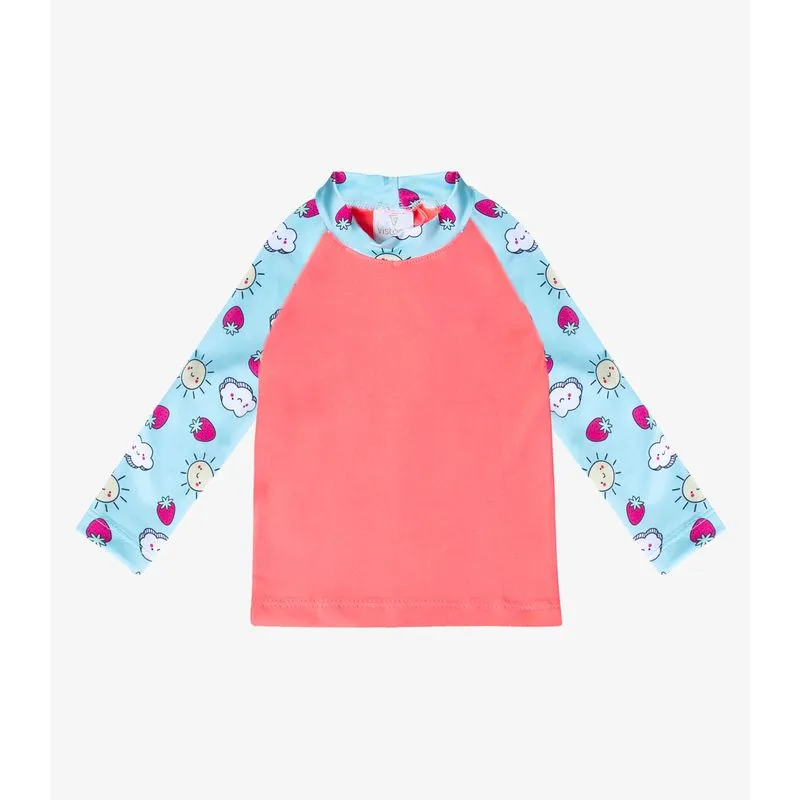 Camiseta Infantil Menina Com Proteção Uv Viston Rosa P