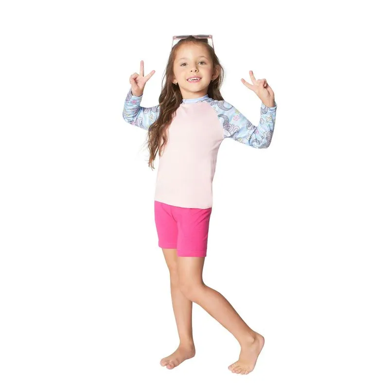 Camiseta Infantil Menina Com Proteção Uv Viston Rosa 2