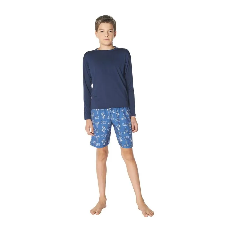 Camiseta Infantil Menino Com Proteção Uv Viston Azul 10