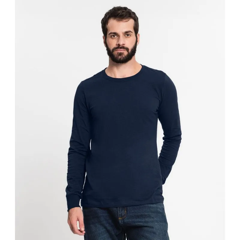Camiseta Meia Malha Básica Masculina Kohmar Azul GG