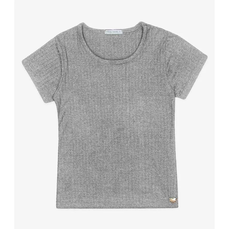 Blusa Infantil Feminina Canelada Trick Nick Cinza 12