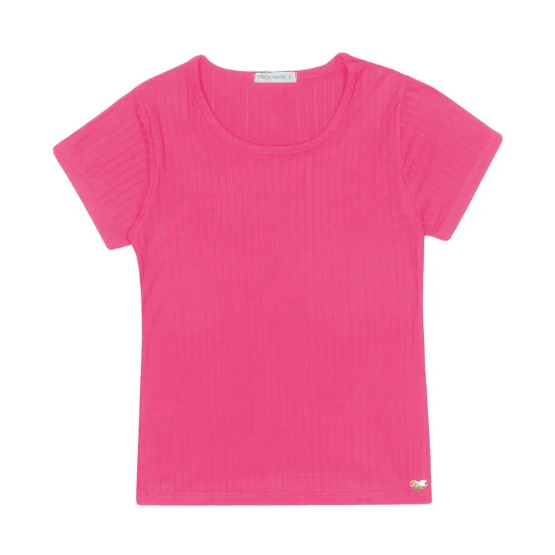 Blusa Infantil Feminina Canelada Trick Nick Rosa 10
