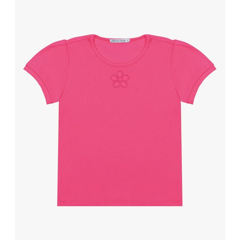 Blusa Infantil Em Ribana Trick Nick Rosa 2